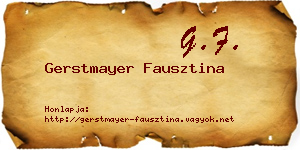 Gerstmayer Fausztina névjegykártya